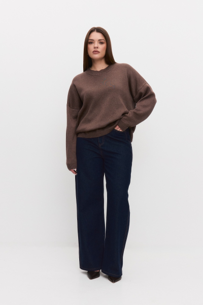 Джемпер вязаный с круглым вырезом 4forms, цвет: трюфель, 68044 купить онлайн