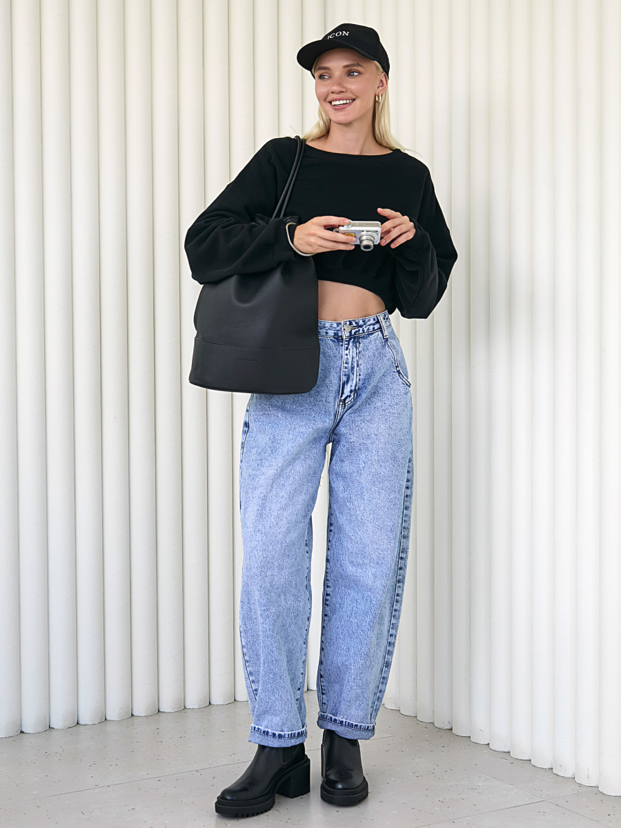 Джинсы-баллон I.B.W., цвет: голубой, TR036 купить онлайн