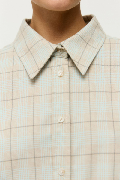 Рубашка бойфренда из итальянской фланели AROUND, цвет: бежевый/мятный, 212_19C05 купить онлайн