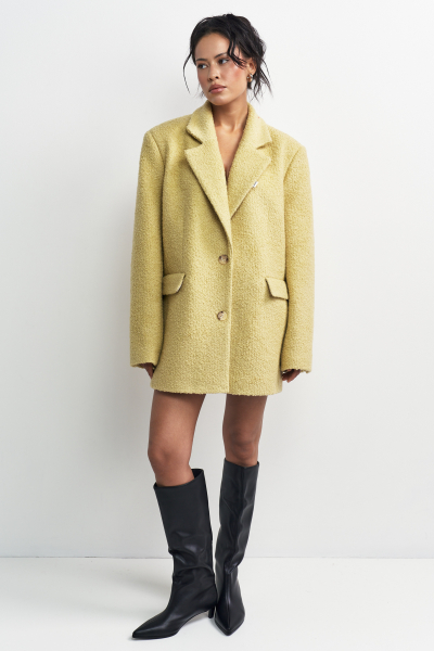 Пальто-жакет из вареной шерсти Желтая груша Erist store, цвет: Желтый, НФ-00003236 купить онлайн