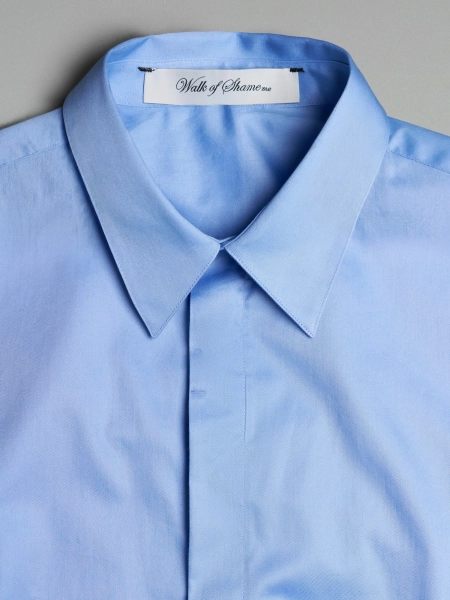Классическая рубашка с вышивкой WALK OF SHAME, цвет: голубой, MSH002.1/PS26 купить онлайн