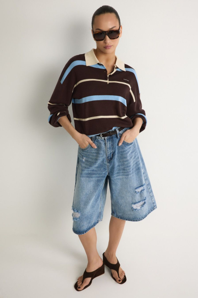 Шорты из 100% хлопка TOPTOP, цвет: синий, TT.039.19079.620 купить онлайн