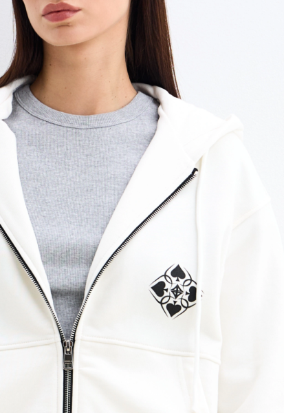 Худи на змейке SCANDALIS, цвет: молочный, ХБ003а купить онлайн