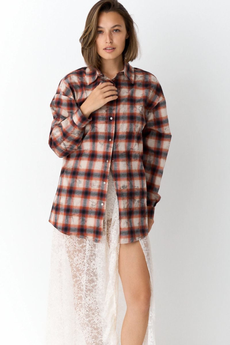 Рубашка в клетку оверсайз