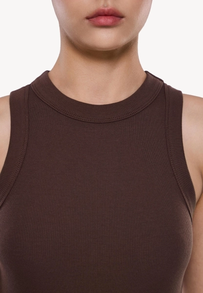 Женская майка в рубчик MUTED, цвет: коричневый, 904463.WTNK0003_Brown купить онлайн