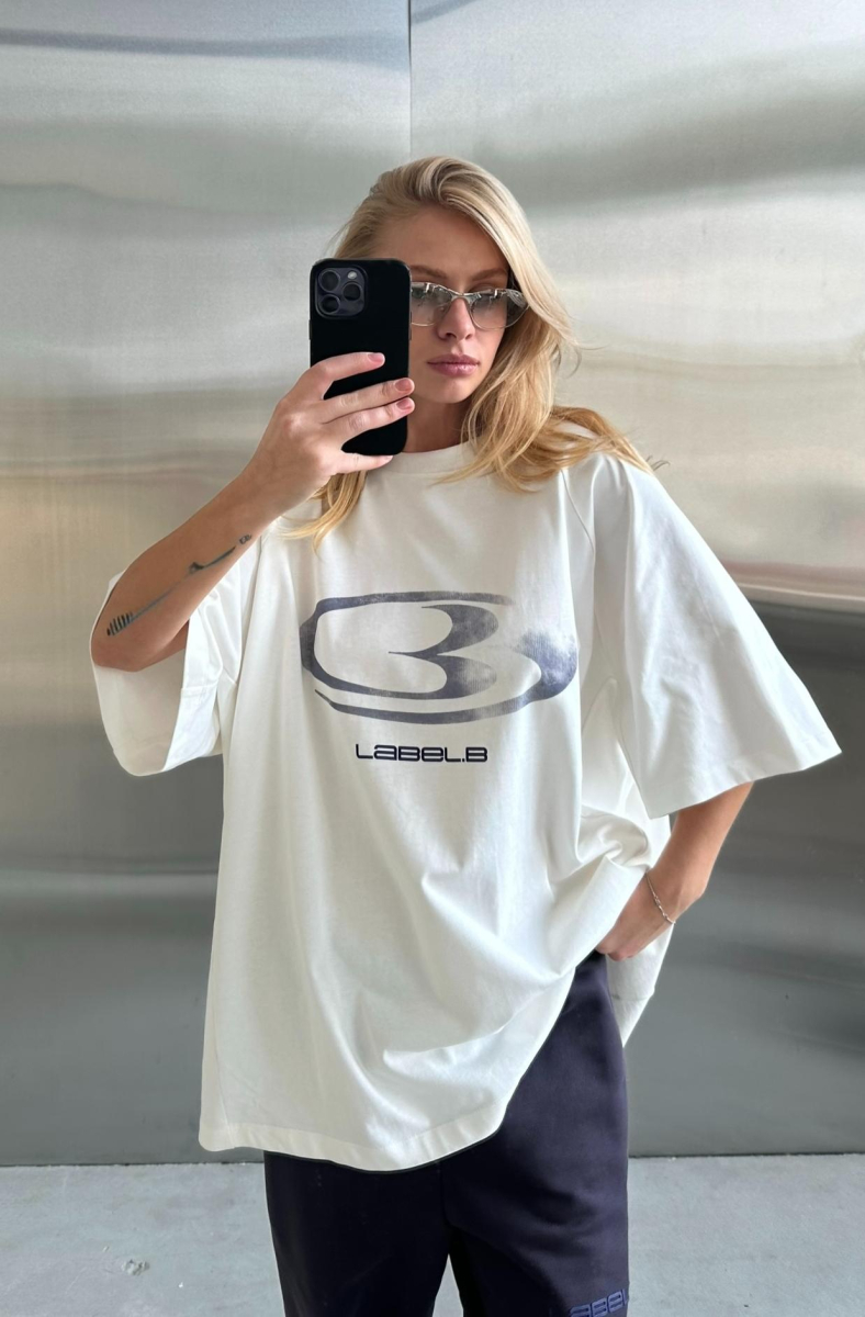 Футболка овер фит (лого серое)