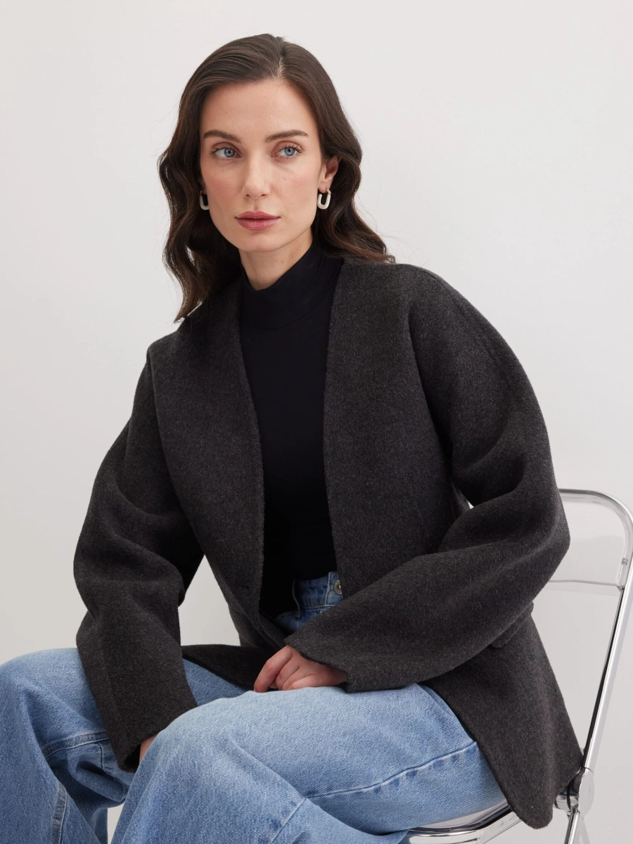 Приталенный жакет из шерсти Marou, цвет: серый,  купить онлайн