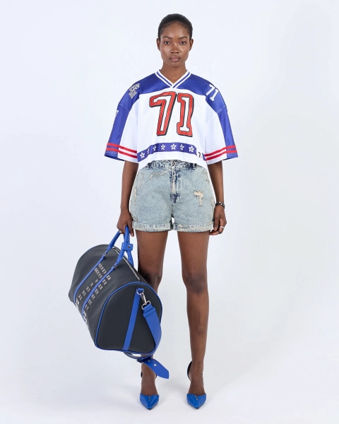 Футболка укороченная Джерси 71 ASIA ST 71, цвет: синий, Ast71.tt-jersey71-blue-crop купить онлайн