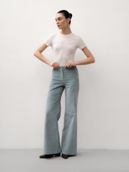 Брюки из вельвета TRES, цвет: голубой, НФ-00002717 купить онлайн