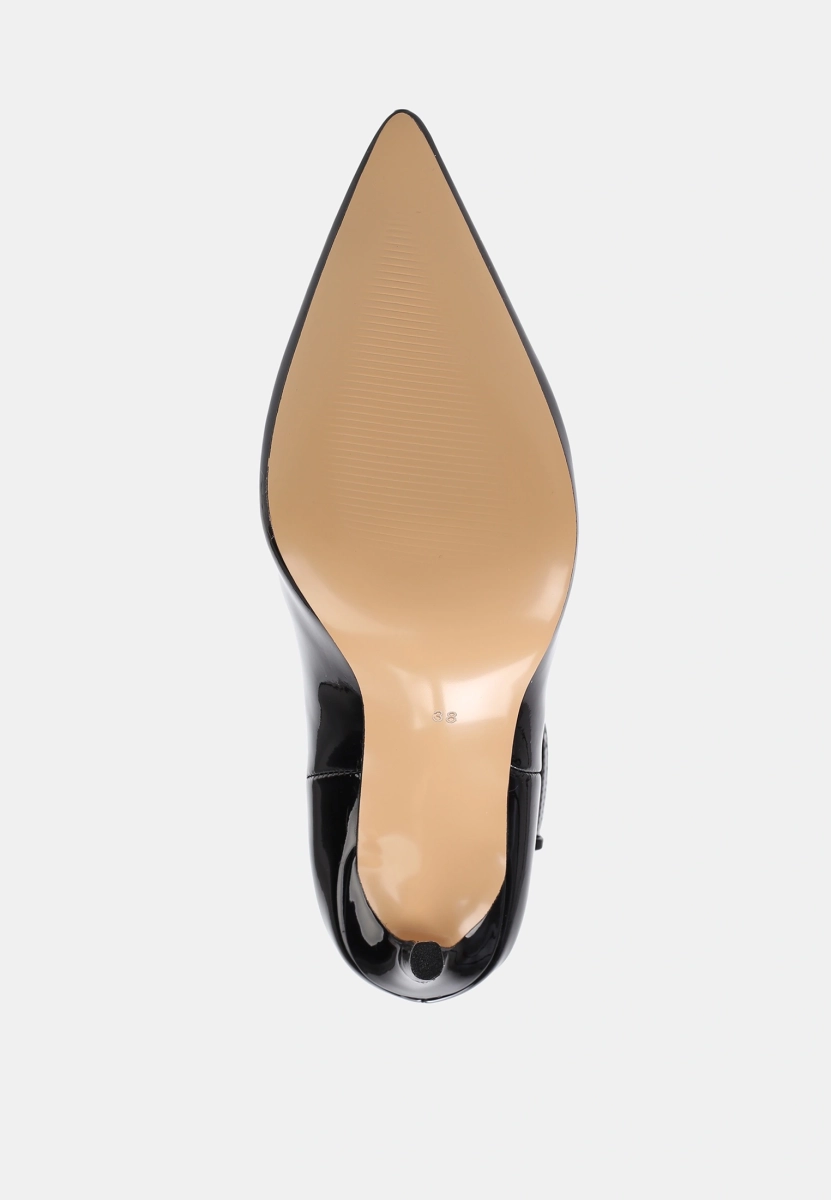 Сапоги лакированные с пряжкой