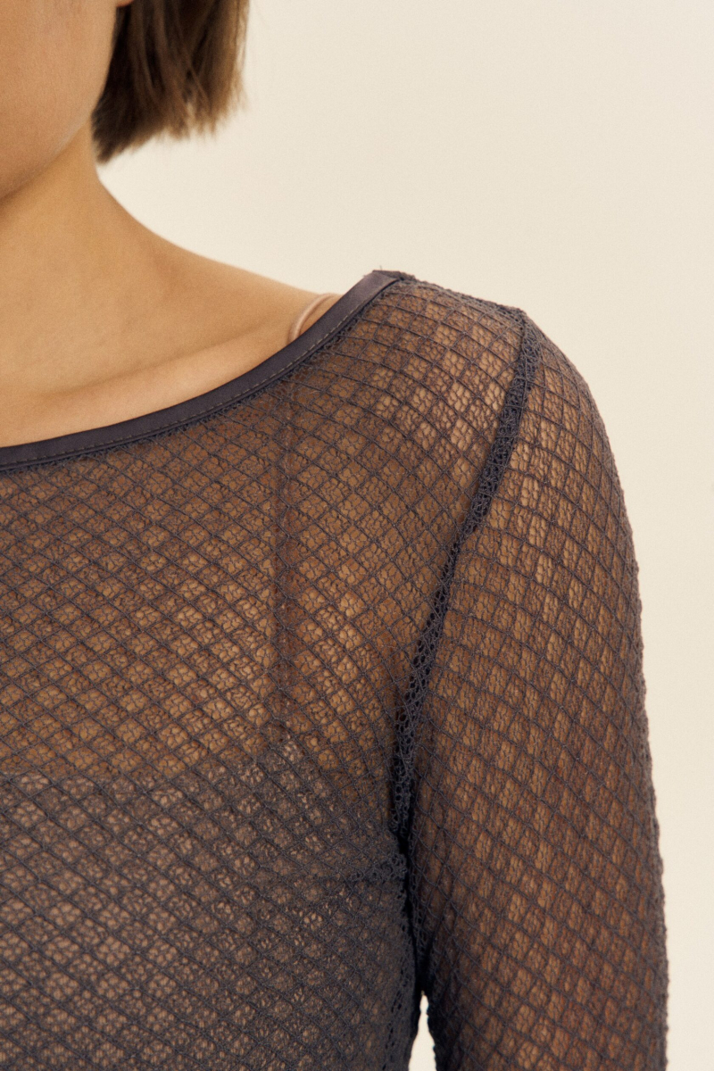 Лонгслив паутинка SAGAS, цвет: фиолетовый, 250029 купить онлайн