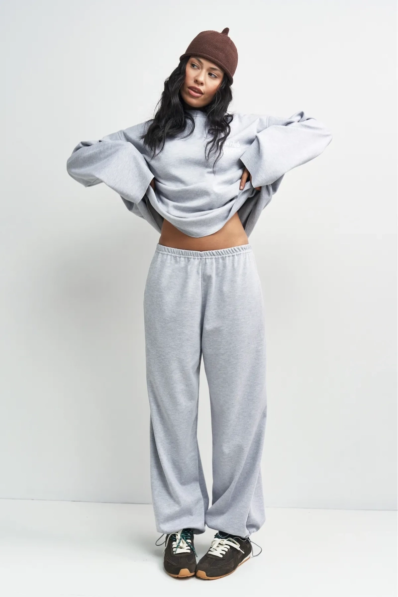 Брюки хлопковые на кулиске Erist store, цвет: серый меланж, НФ-00003391 купить онлайн