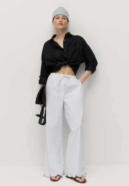 Брюки с фигурным краем AROUND, цвет: белый,  купить онлайн