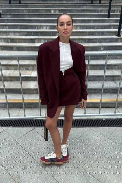 Юбка мини на высокой посадке BURGUNDY Label .B, цвет: burgundy, Sk.19.2.2131BRG купить онлайн