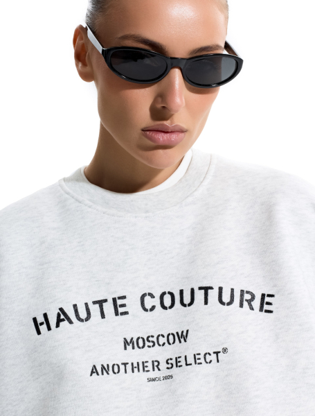 Свитшот "От кутюр" ANOTHER SELECT, цвет: серый-меланж, 00151 купить онлайн