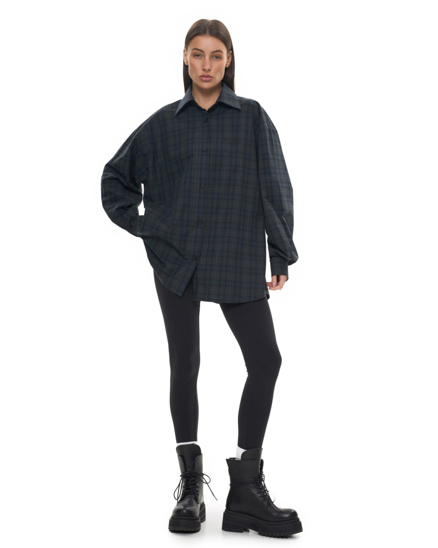 Рубашка в клетку Suborbia, цвет: зеленый, 006230 купить онлайн