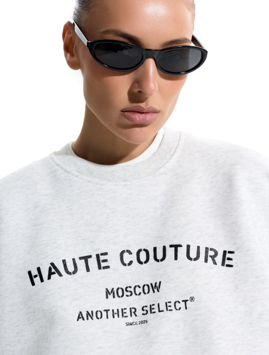 Свитшот "От кутюр" ANOTHER SELECT, цвет: серый-меланж, 00151 купить онлайн