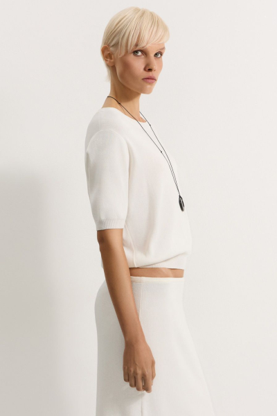Футболка из 100% вискозы TOPTOP, цвет: молочный, TT.027.17566.120 купить онлайн