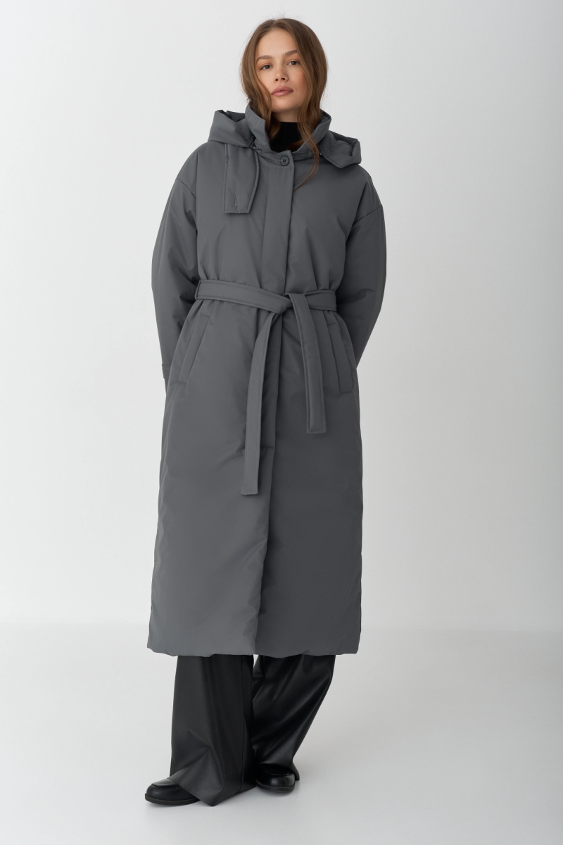 Пальто однобортное утепленное