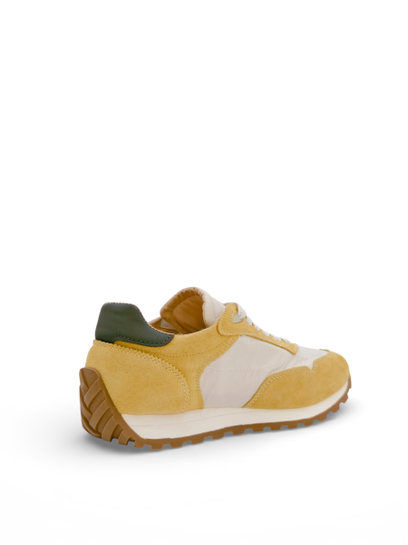 Кроссовки из натуральной замши и текстиля GRANDERA, цвет: Желтый  купить онлайн