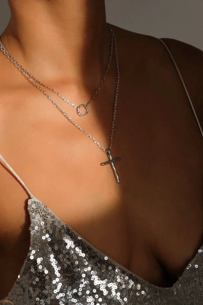 Серебряный колье-чокер «Кратер» SBLESKOM, цвет: серебро, 11044 купить онлайн