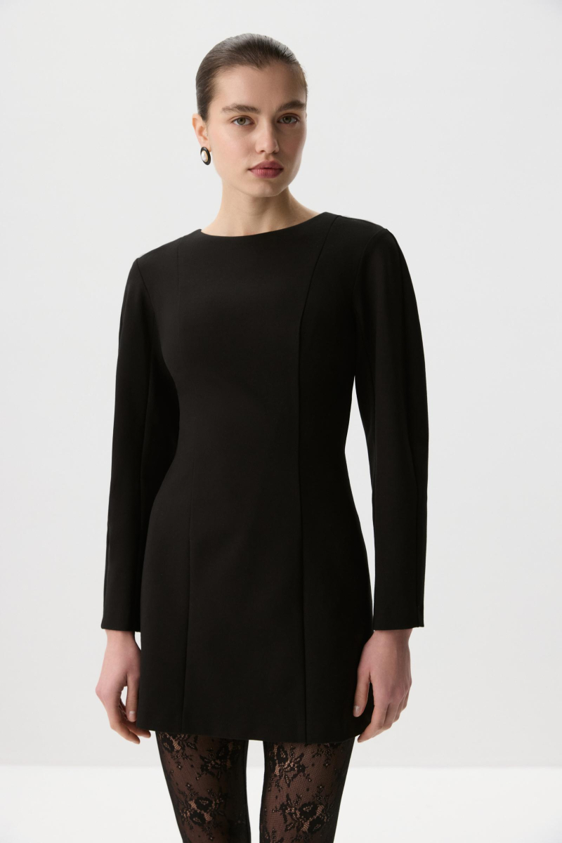 Платье мини с длинным рукавом Charmstore, цвет: Черный, 111-462111-880 купить онлайн