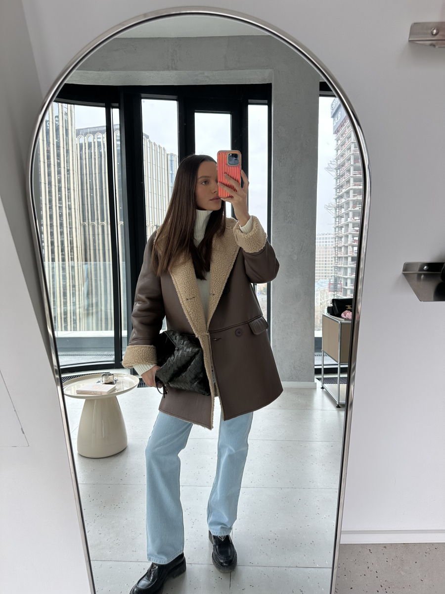 Дубленка из искусственного меха удлиненная VELVET, цвет: коричневый, 00-00005182 купить онлайн