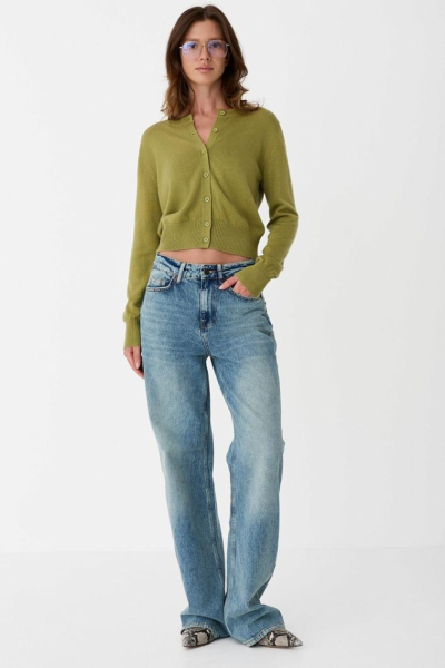 Джинсы прямые с завышенной посадкой