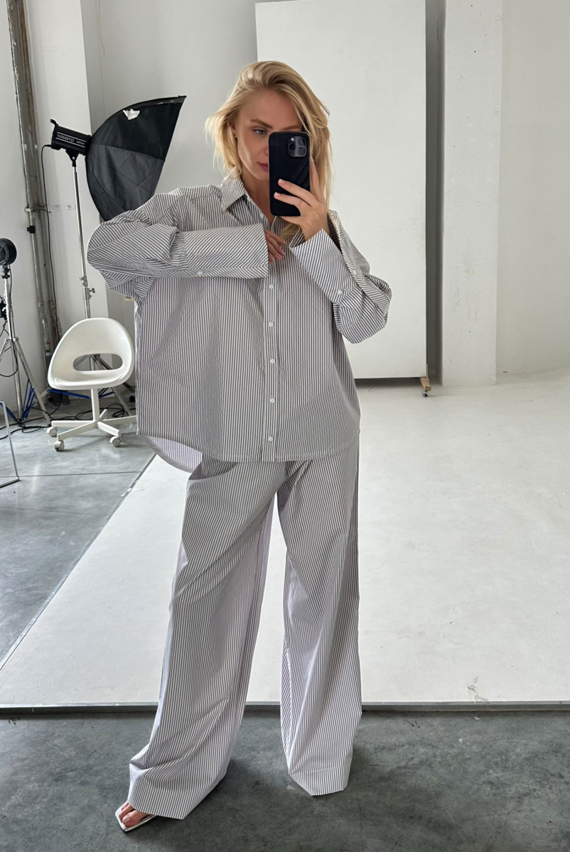 Брюки на узком поясе из хлопка GREY Label .B, цвет: grey Pt.18.4.34GR |новая коллекция купить онлайн