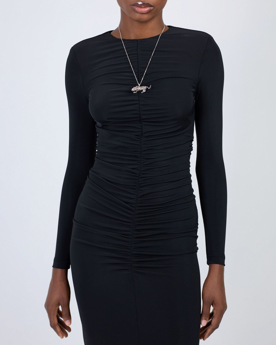 Платье со сборкой ASIA ST 71, цвет: Черный, AST71.DRESS-PLEATED-BL купить онлайн
