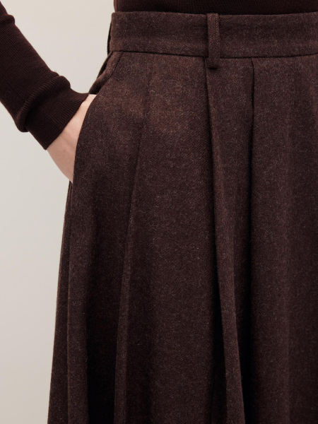 Юбка миди в складку Chaika, цвет: коричневый, AW25SK04-45 купить онлайн