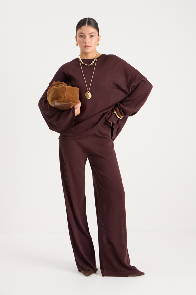 Костюм из вискозы (лонгслив+брюки) MIA AIM, цвет: шоколадный, Mia710 купить онлайн