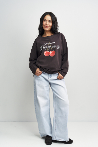 Лонгслив Вишня Erist store, цвет: шоколадный, НФ-00003146 купить онлайн