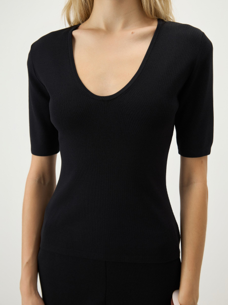 Джемпер с миндалевидным вырезом Conso, цвет: Черный, KJS 260717 - черный купить онлайн