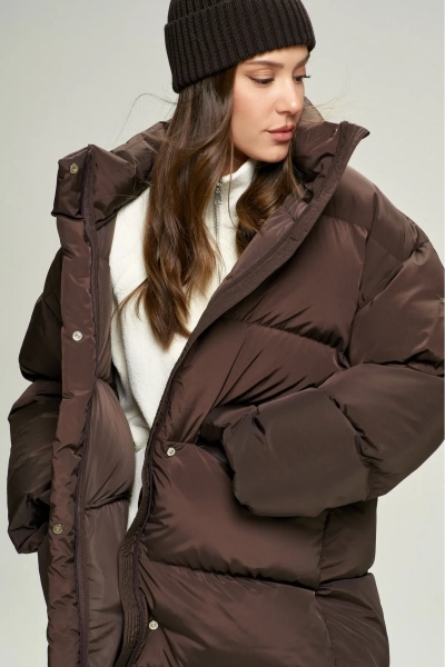 Пуховик удлиненный Brown Erist store, цвет: коричневый, НФ-00002830 купить онлайн