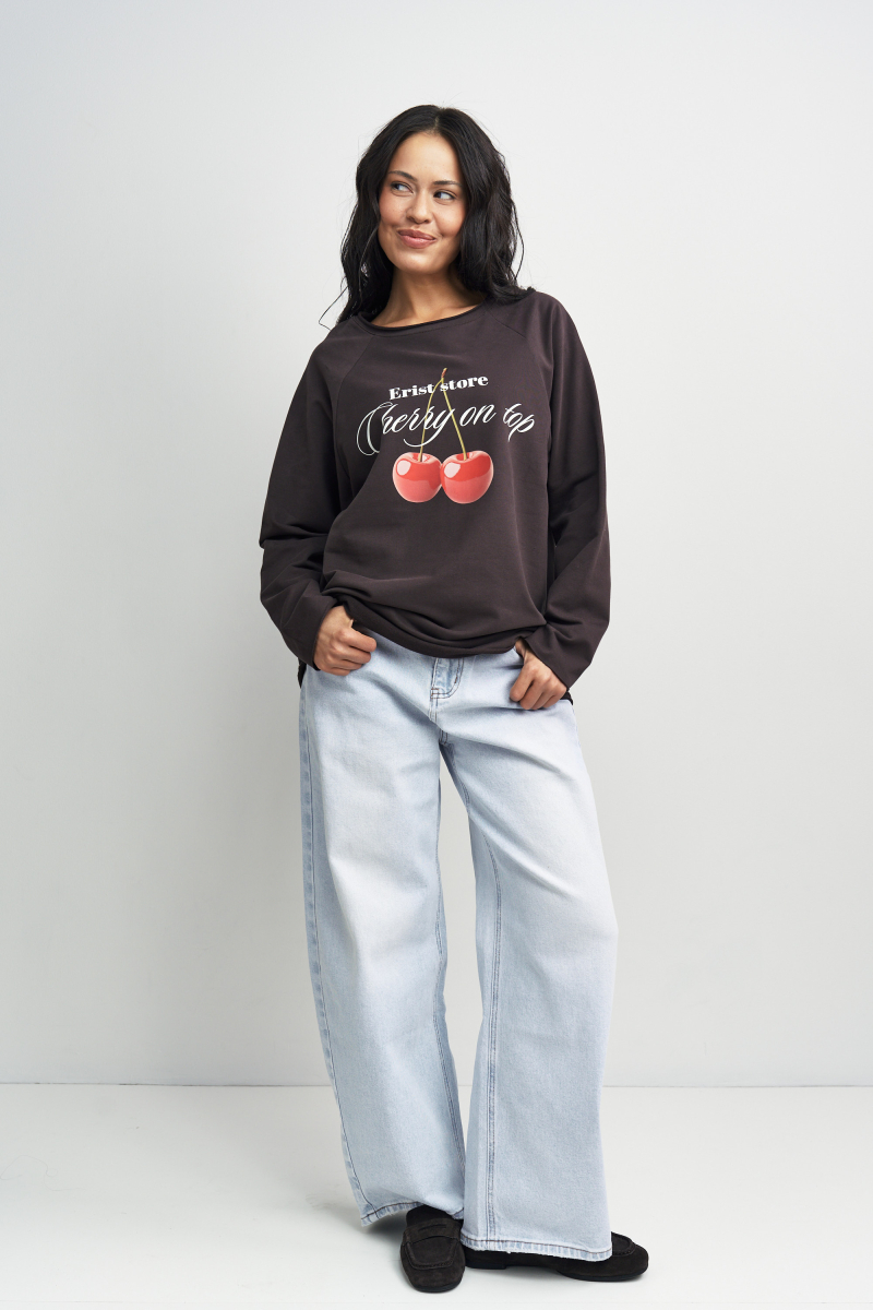Лонгслив Вишня Erist store, цвет: шоколадный, НФ-00003146 купить онлайн