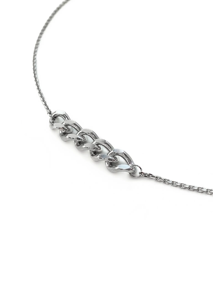 Серебряное колье-чокер «Зацепила» SBLESKOM, цвет: серебро, 11659 купить онлайн