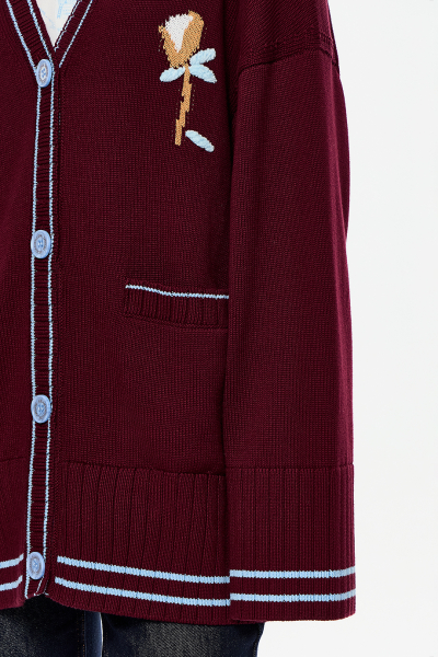 Кардиган с вышивкой DREAMS BY ALENA AKHMADULLINA, цвет: Бордовый, 225104040304215/814000 купить онлайн