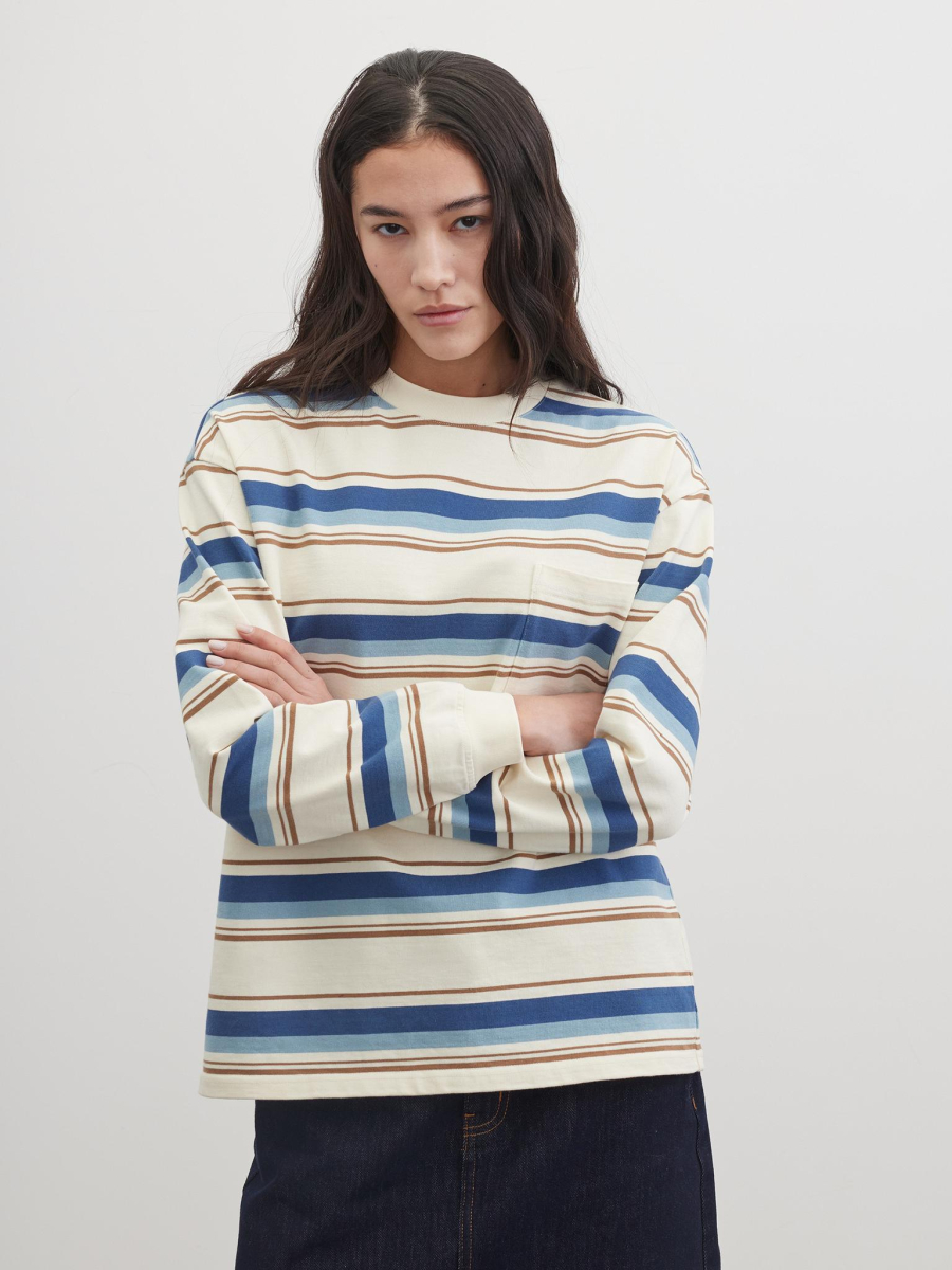 Лонгслив в полоску Chaika, цвет: молочный, SS26LS06-101 купить онлайн