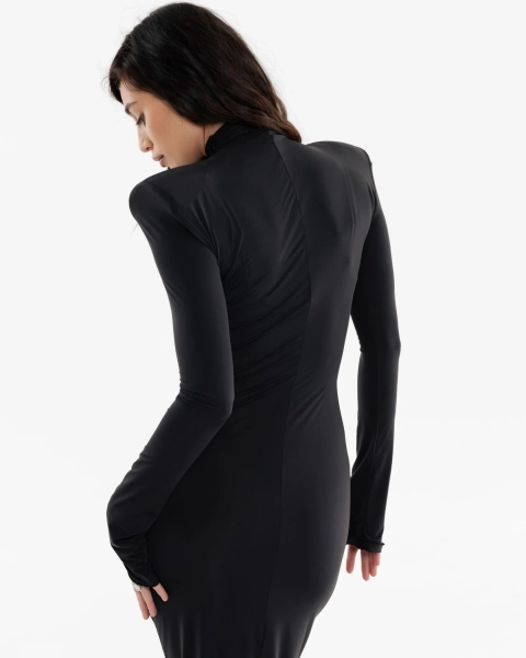 Длинное облегающее платье YONSRU, цвет: Черный,  купить онлайн