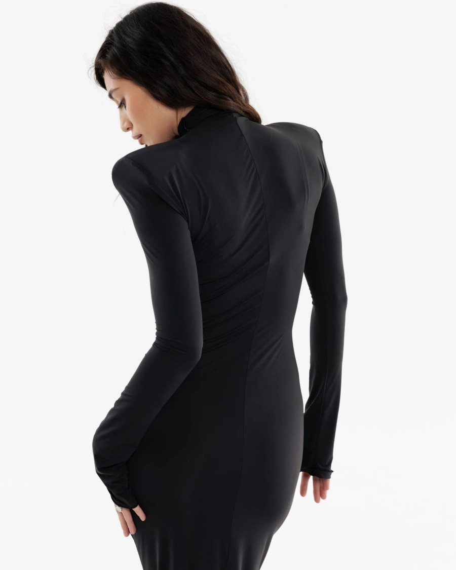 Длинное облегающее платье YONSRU, цвет: Черный,  купить онлайн