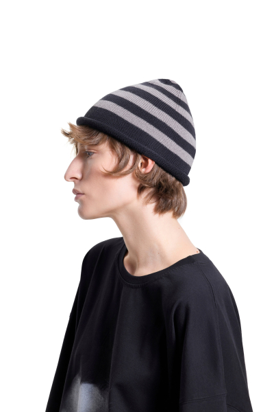 Шапка ROLLED BEANIE YOUR ANTIHERO, цвет: серый/черный #08hrb0102 |новая коллекция купить онлайн