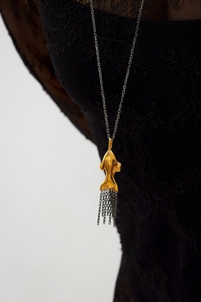 Серебряное колье "Fish of wish" SBLESKOM, цвет: позолота, 21848 купить онлайн