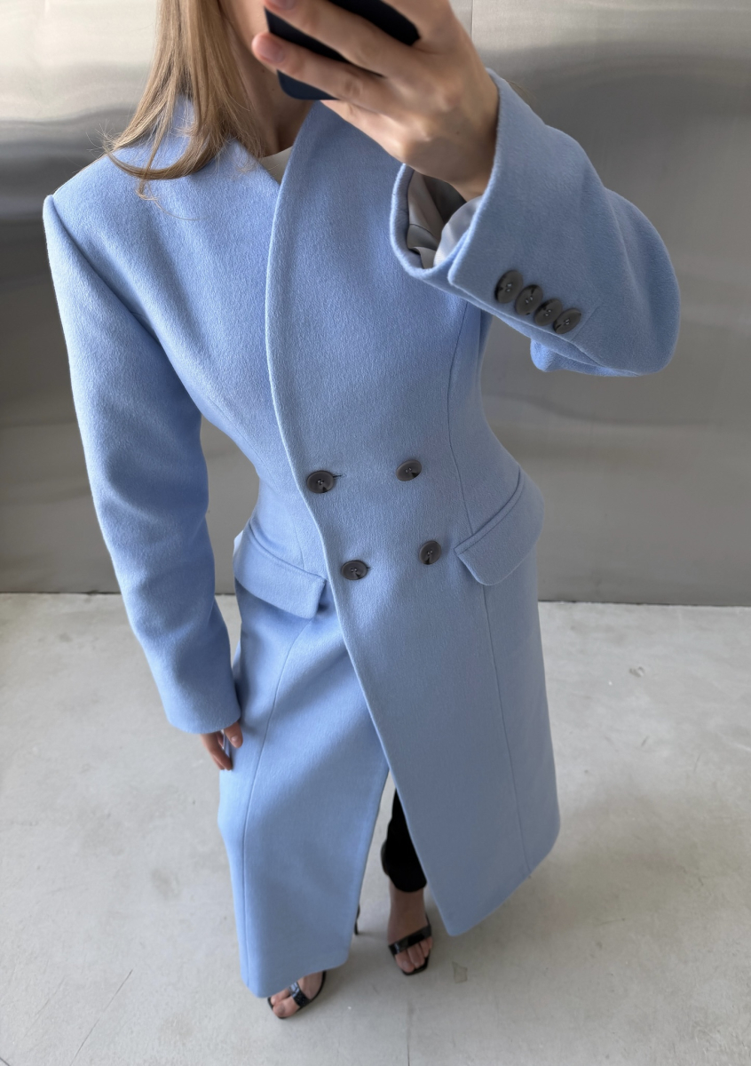 Пальто "Stephanie" голубое Label .B, цвет: голубой,  купить онлайн