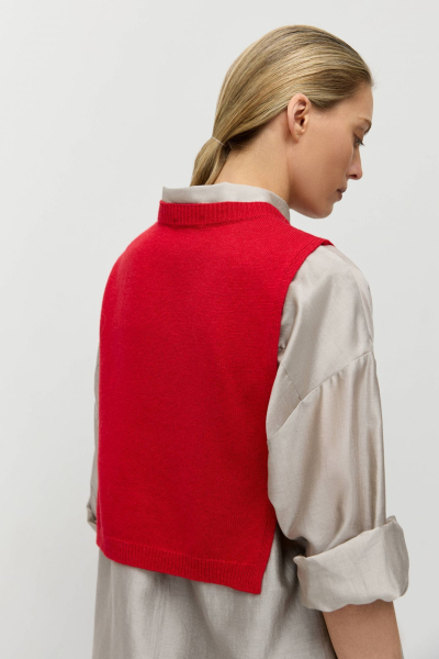 Манишка из смесового кашемира с завязками AROUND, цвет: красный 1611_07C025 купить онлайн