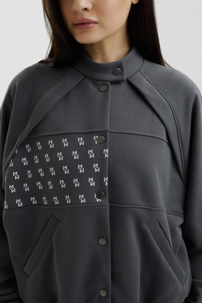 Бомбер из футера marte, цвет: серый,  купить онлайн