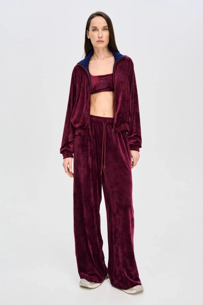 Брюки широкие из велюра F/W 24/25 Label .B, цвет: burgundy, Pt.18.3.3932.1124BRG купить онлайн