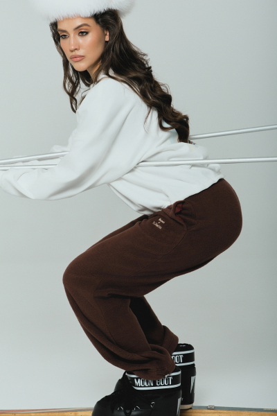Брюки из трикотажа teddy Alpine Ricoco, цвет: шоколадный, 7026/2 купить онлайн