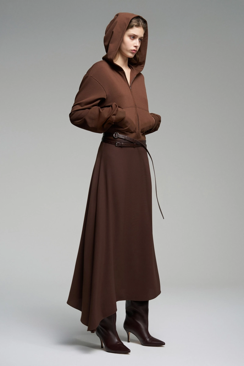 Худи укороченное WALK OF SHAME, цвет: коричневый, HD012/FW2526 купить онлайн