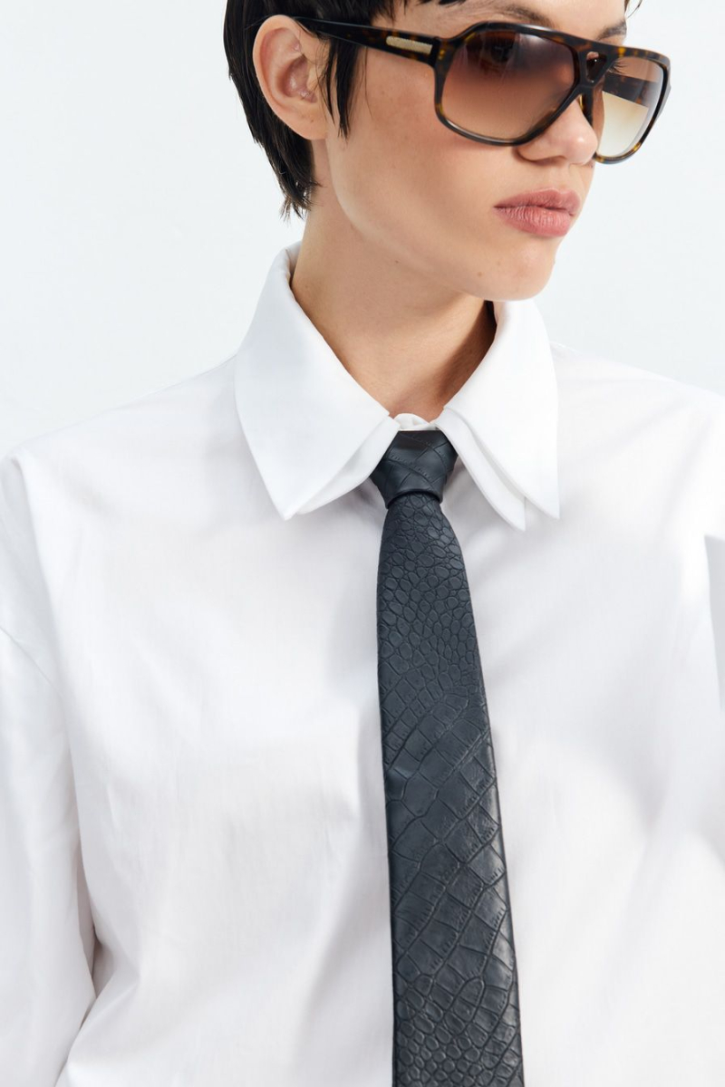 Галстук из экокожи TOPTOP, цвет: Черный TT.615.16475.900 купить онлайн